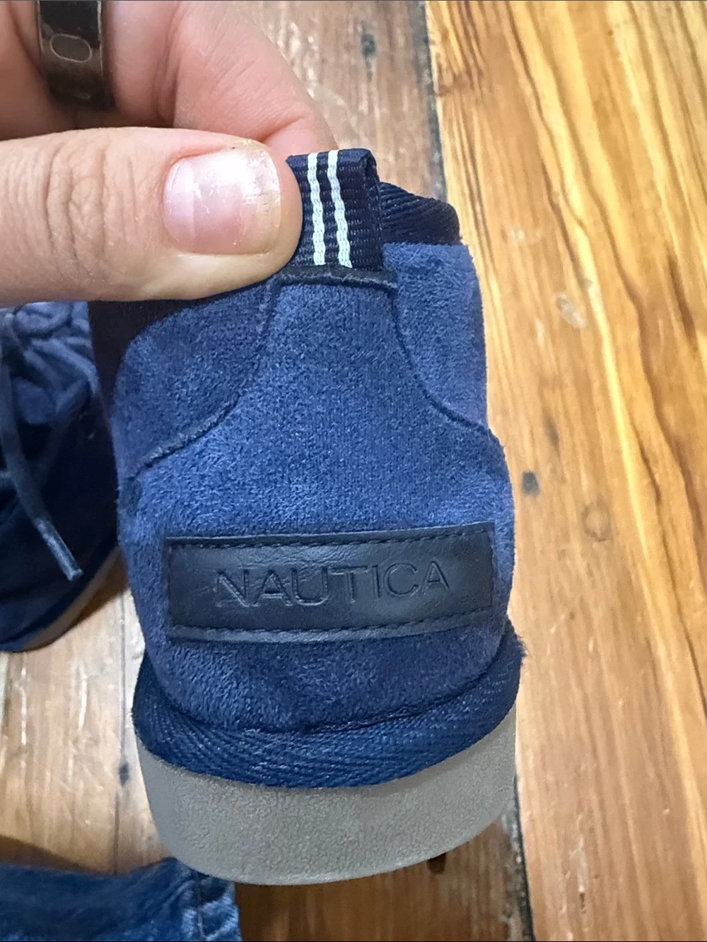Nautica Deep Navy Suede Lace-Up Faux Sherpa lined boots size 10